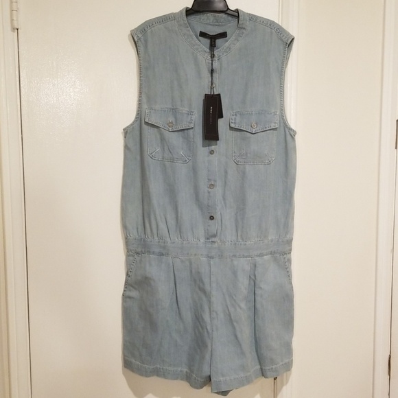 💕BCBGMAXAZRIA💕 Laden Chambray Denim Jean Romper - Picture 5 of 8